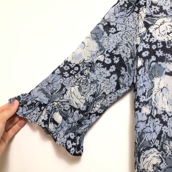 GANNI Elm Printed Georgette Mini Dress - Picture 3 of 6